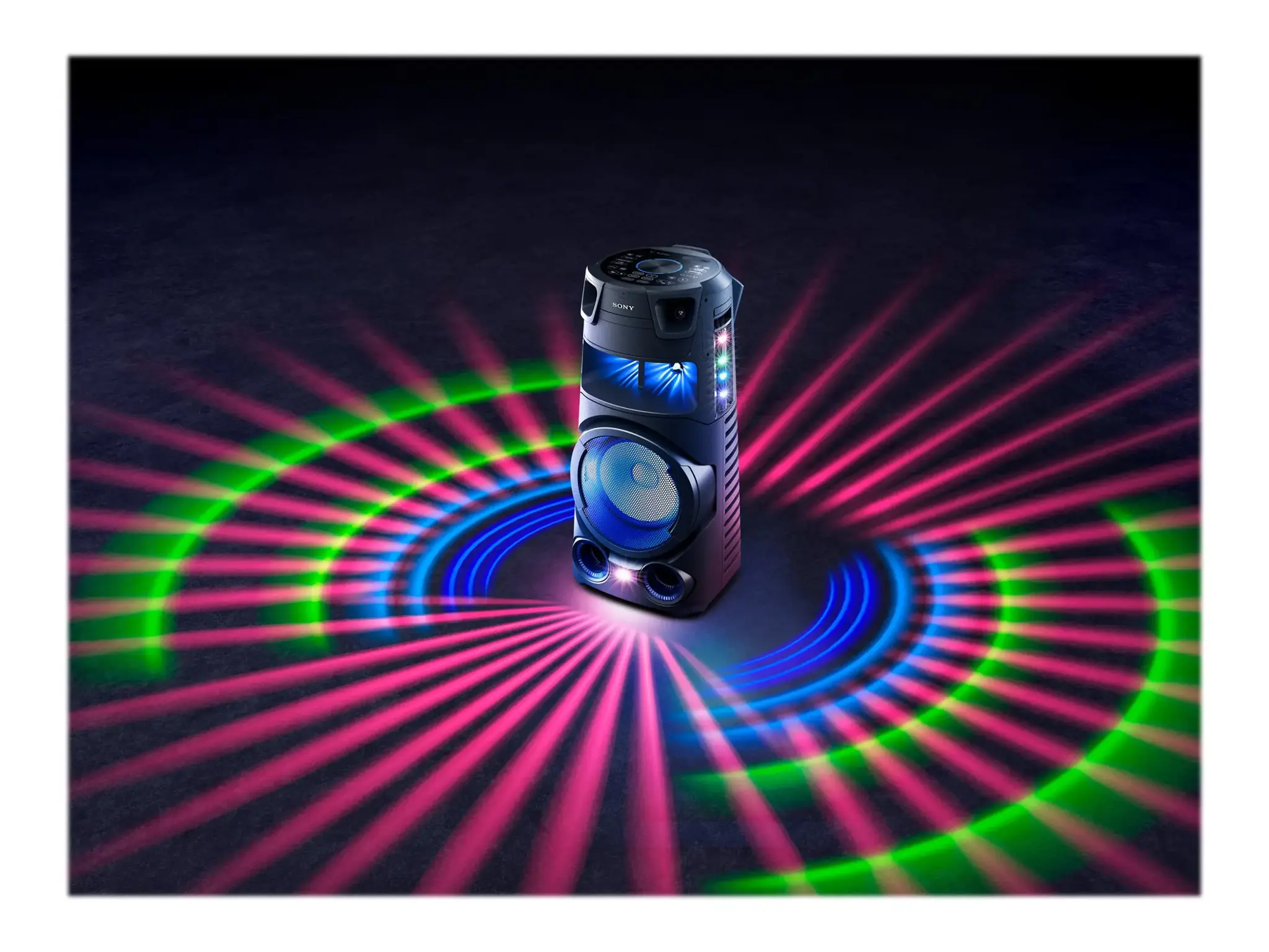 "Sony" didelės galios garso sistema MHC-V73D USB prievadas, FM radijas, NFC, "Bluetooth