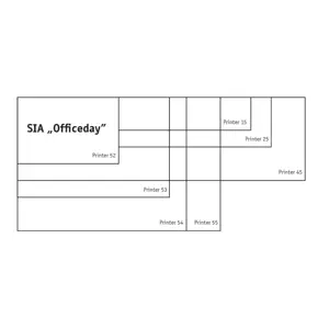 Korpusas PRINTER 54, juodas korpusas su mėlyna pagalvėle