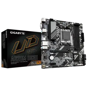 "Gigabyte A620M DS3H" (1.0 red.), AMD, "Socket AM5", "AMD Ryzen™ 5", "AMD Ryzen 7 7th Gen", "AMD Ry…