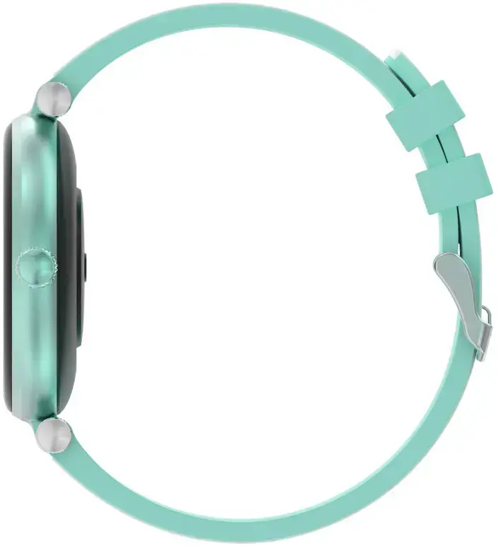 CANYON Semifreddo SW-61, Rtl8762dt, 1.19'' Amoled 390x390px, oncell TP, 192KB RAM, 3.7V 190mAh baterija, žalias aliuminio lydinio korpuso vidurinis rėmelis+plastikinis apatinis korpusas+žalias ir baltas silikoninis dirželis+sidabrinė dirželio sagtis. Dirželis: 261*18 mm 37,8 g