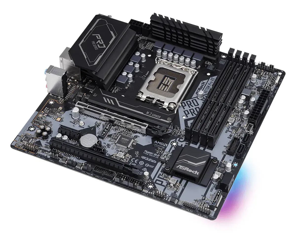 ASROCK H670M Pro RS LGA1700 4x DDR4 DIMM HDMI DP 1xPCIe 5.0 x16 1xPCIe 4.0 x16 3xPCIe 3.0 x1