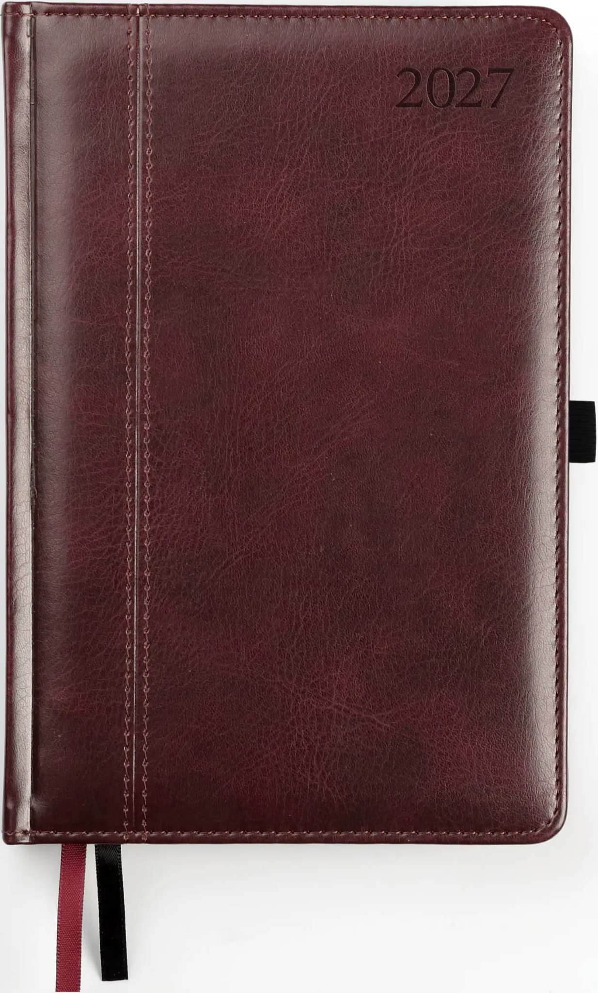 Darbo knyga AMBASSADOR BLACK EDITION, 2027, PU, A5, tamsiai ruda