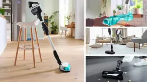 Cordless 2-in-1 hoover, vacuuming and mopping Unlimited 7 ProHygienic Aqua White