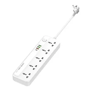 Maitinimo juosta su 5 kintamosios srovės lizdais, 3x USB, USB-C, LDNIO SC5415, EU/US, 2500 W (balta)
