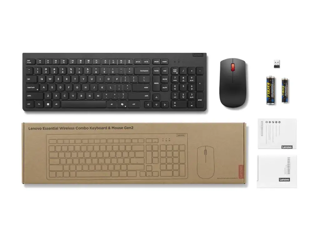Lenovo Essential Wireless Combo Keyboard & Mouse Gen2 | Keyboard and Mouse Set | Wireless | Mouse included | Lithuanian | Black