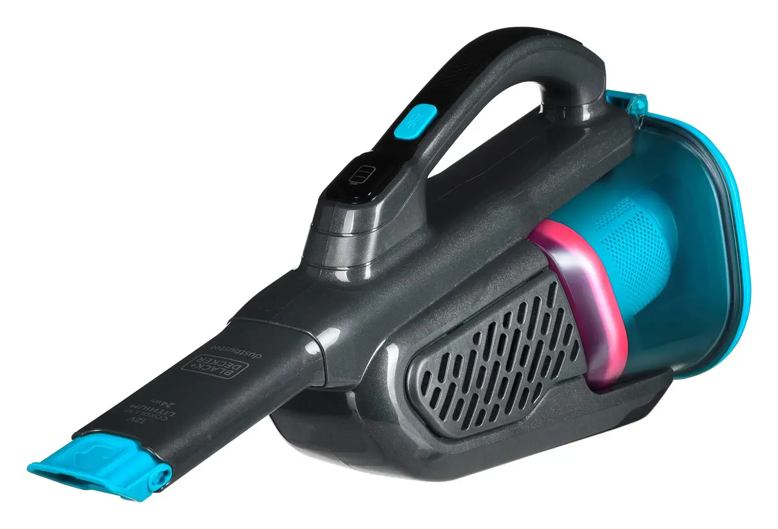 "Black & Decker" BHHV320J rankinis dulkių siurblys Mėlynas, titano spalvos, be maišelio