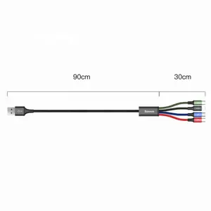 Baseus 2x Lightning | USB Type C | micro USB nylon braided cable 3.5A 1.2m black (CA1T4-A01)