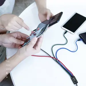 Baseus 2x Lightning | USB Type C | micro USB nylon braided cable 3.5A 1.2m black (CA1T4-A01)