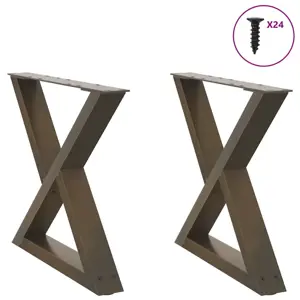 Kavos staliuko kojelės, 2 vnt., natūralus plienas, 60x(42-43,3) cm, plienas