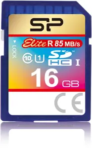 "Silicon Power Elite UHS-I", 16 GB, 16 GB, SDHC, 10 klasė, 40 MB/s, 25 MB/s, mėlyna