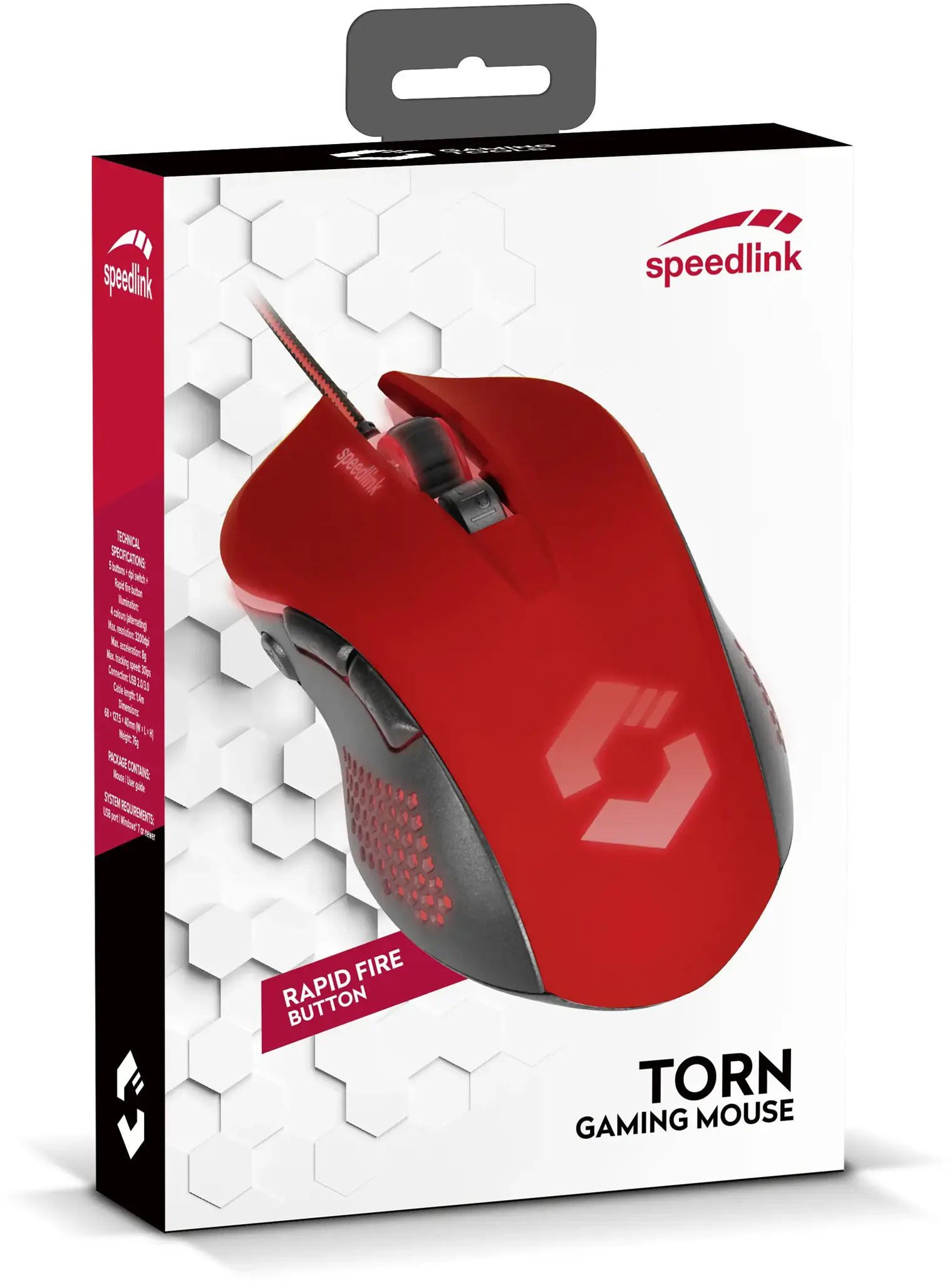 "Speedlink" pelė "Torn", raudona/juoda (SL-680008-BKRD)