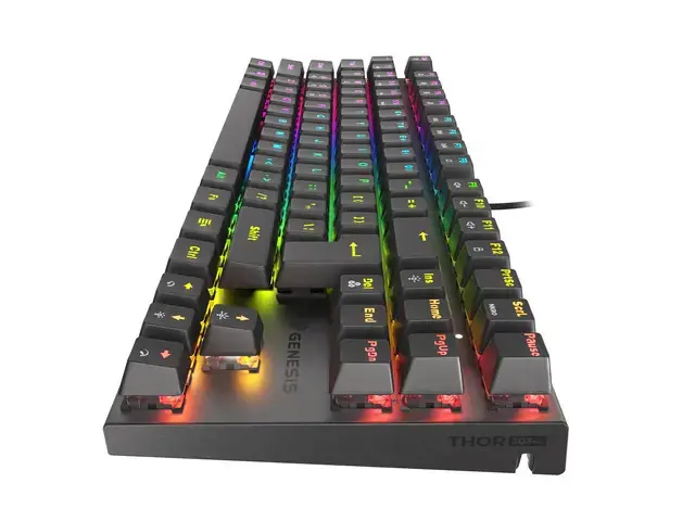 "Genesis THOR 303 TKL", mechaninė žaidimų klaviatūra, RGB LED apšvietimas, JAV, juoda, laidinė, A tipo USB