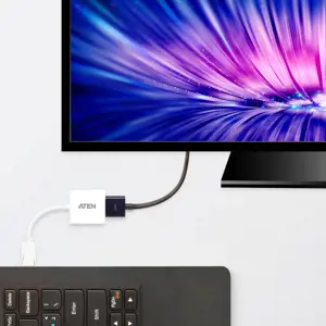 ATEN "DisplayPort" ir HDMI keitiklis, kompiuteris: Iki UXGA / HDTV: iki 1080i, 1080p, DisplayPort, HDMI, vyriškas, moteriškas, tiesus, tiesus