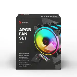 Dzesētājs Savio Kit Of 4 x 120mm PC ARGB Fans