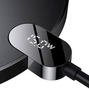 Indukcinis belaidis įkroviklis "Baseus Digital LED 15W" (juodas)
