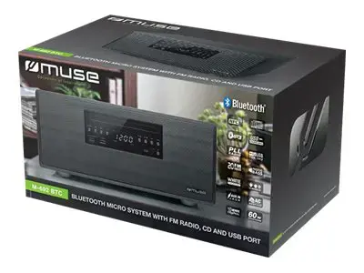 "Muse Bluetooth Micro System" M-692 BTC 2 x 30 W, belaidis ryšys, juoda, FM radijas, CD ir USB jungtis, NFC, "Bluetooth