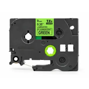 Compatible Brother TZe-D21 9mm (Black/Fluo Green)