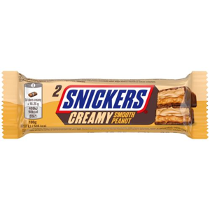 Šokoladinis batonėlis SNICKERS Creamy, su žemės riešutų kremu ir skrudintais riešutais, 36,5g