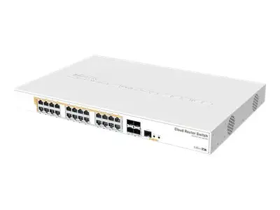 MIKROTIK CRS328-24P-4S+RM PoE komutatorius 24x RJ45 1000Mb/s 4x SFP+ Dual Boot PoE biudžetas 500W