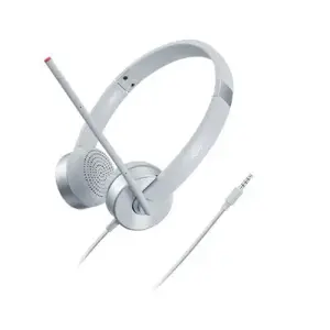 "Lenovo 100" stereofoninės analoginės ausinės, biuro / skambučių centras, ausinės, sidabrinės