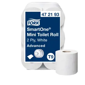 Tualetinis popierius TORK, 472193, SMARTONE MINI, 2 sl., 13.4x18 cm, 111 m, balta sp., 1 vnt.
