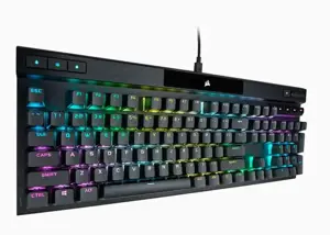 CORSAIR K70 RGB PRO optinė-mechaninė žaidimų klaviatūra su RGB LED apšvietimu CORSAIR OPX juodos spalvos PBT klavišų dangteliai