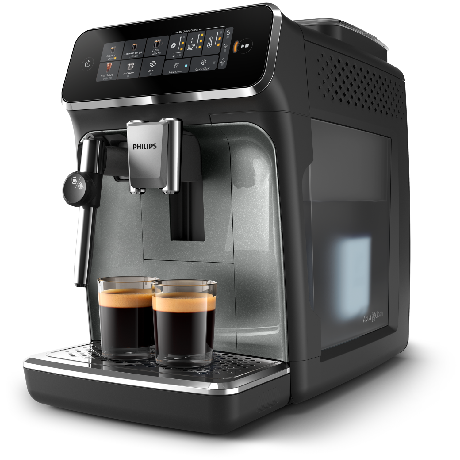 Philips EP3329/70, Espresso machine, Coffee beans, Built-in grinder, Black, Steel