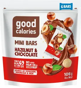 Mini datulių batonėliai GOOD CALORIES, su riešutais ir šokoladu, 108 g