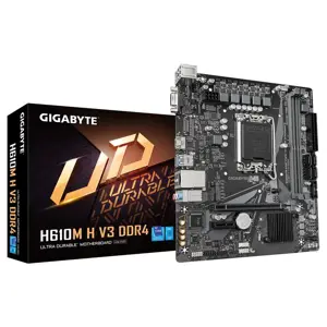 GIGABYTE H610M H V3 DDR4 Motherboard - Supports Intel Core 14th CPUs, 4+1+1 Hybrid Phases Digital V…