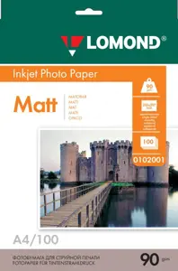 Matinis Fotopopierius Lomond, A4, 90 g/m², 100 psl.