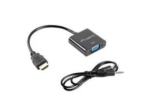 LANBERG AD-0017-BK "Lanberg" adapteris HDMI-A(M)->VGA(F) su garso kabeliu
