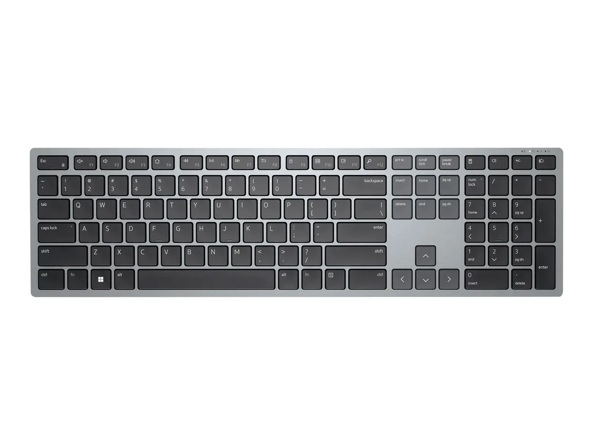 DELL KB700, pilno dydžio (100%), "Bluetooth", QWERTY, pilka
