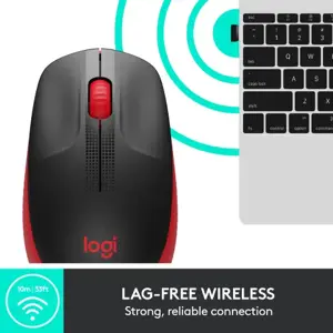 LOGITECH M190 Viso dydžio belaidė pelė - RED - EMEA