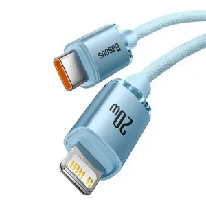 Baseus cable Crystal Shine USB-C - Lightning 2,0 m 20W sky blue