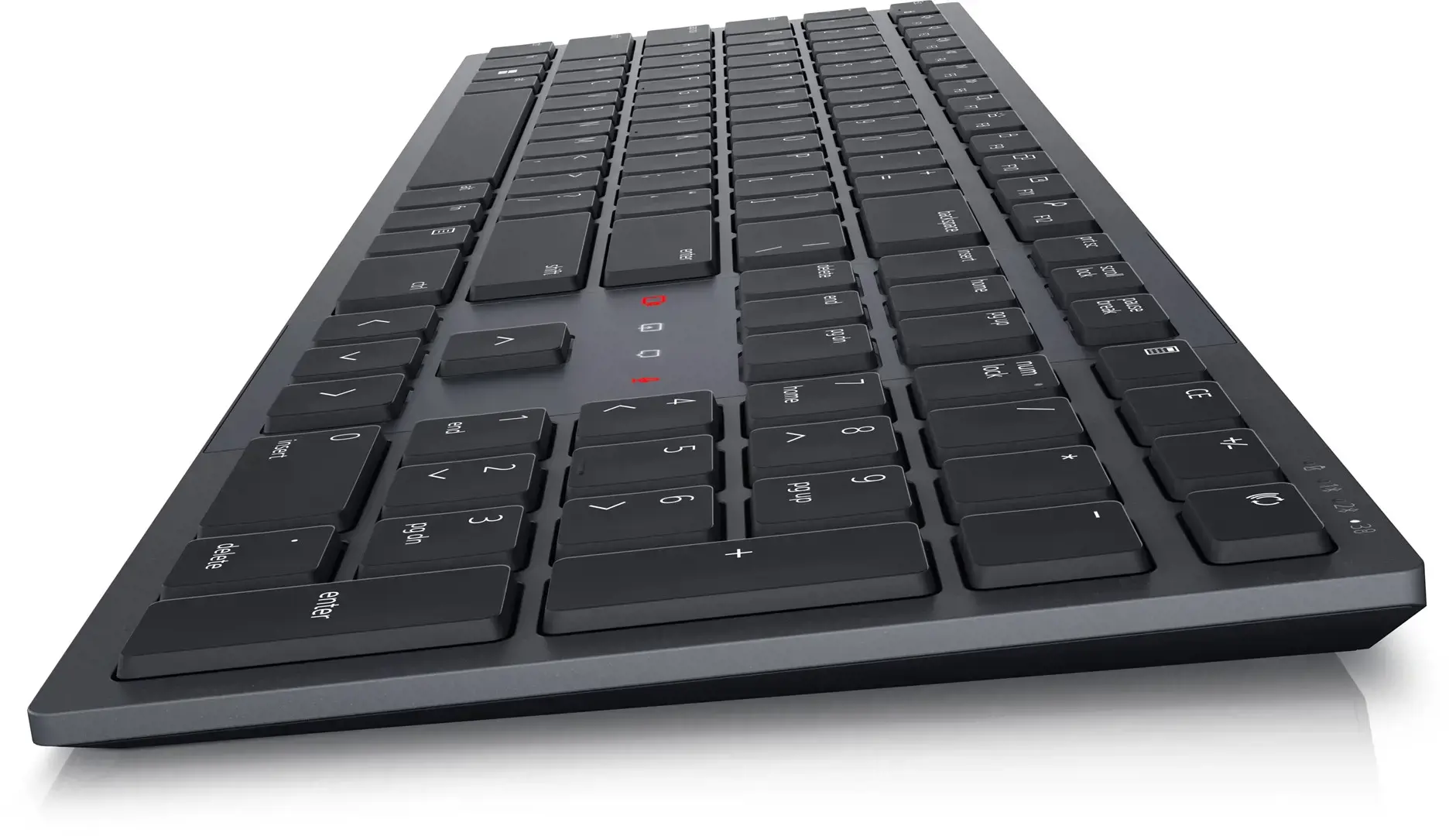DELL KB900, pilno dydžio (100 %), RF belaidis ryšys + "Bluetooth", žirklinis klavišų jungiklis, QWERTY, grafito spalvos