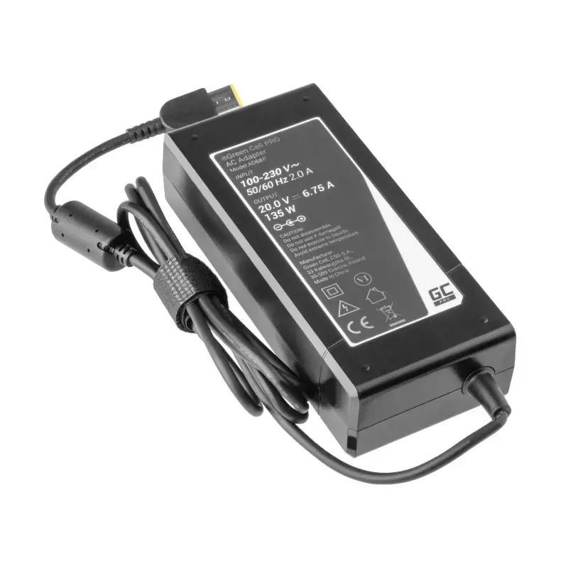 GREENCELL AD68P įkroviklis / kintamosios srovės adapteris Green Cell PRO 20V 6.75A 135W, skirtas Lenovo Y70 Y50-70 Y70 Y70 Y70