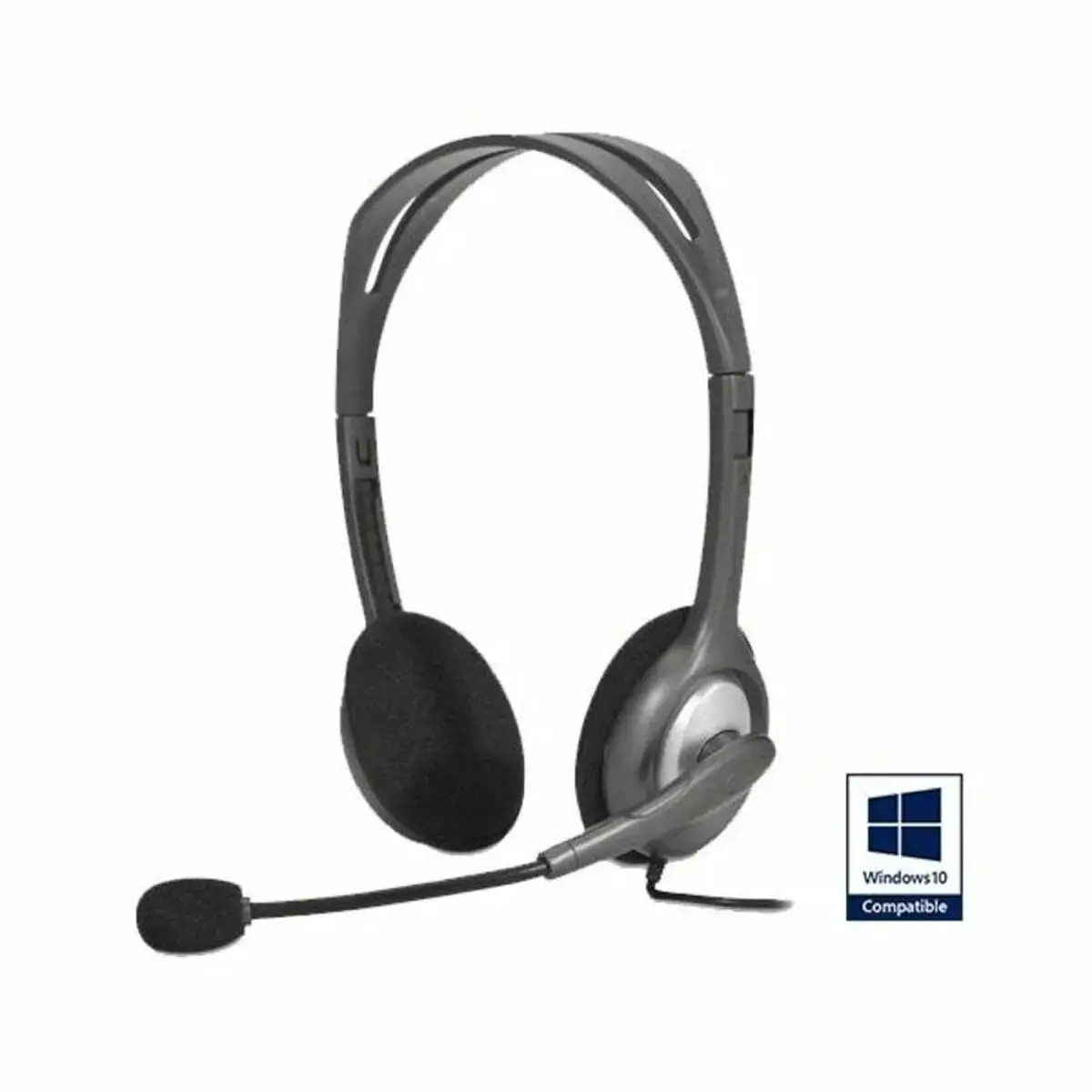 "Logitech H110" ausinės, Laidinės, Biuro / skambučių centras, 20 - 20000 Hz, 74 g, Ausinės, juodos, sidabrinės