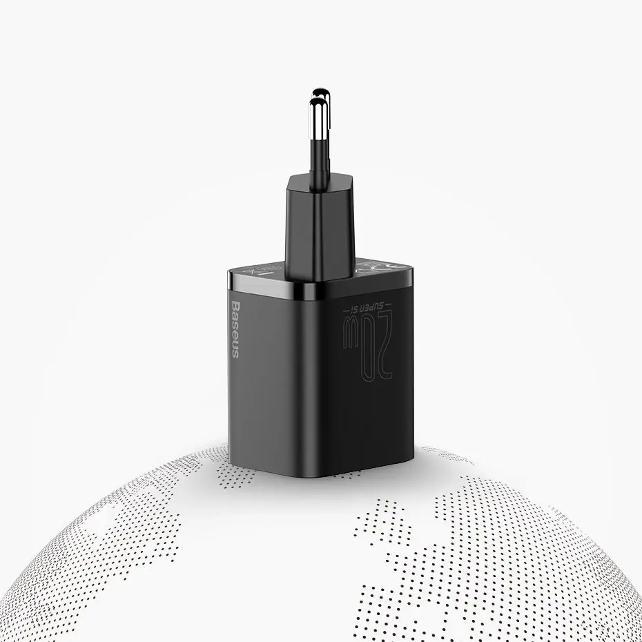 "Baseus Super Si" greitasis įkroviklis 1C 20W EU Black (juodas)