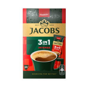 Tirpiosios kavos gėrimas JACOBS 3 in 1 Intense, 24x4g dėžė