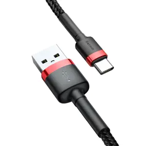 Baseus Cafule CATKLF-C91 USB-C įkrovimo laidas 3A / PD / QC 3.0 / 200 cm juodas