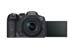"Canon EOS R7" + RF-S 18-150 mm IS STM, 32,5 MP, 6960 x 4640 taškų, CMOS, 4K Ultra HD, jutiklinis ekranas, juoda