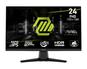 LCD Monitor MSI MAG 242F 23.8" Gaming Matte Panel IPS 1920x1080 16:9 200Hz 0.5 ms Colour Black MAG2…