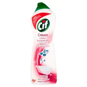 "Cif Cream Pink Flowers" kreminis valiklis su mikrokristalais 780 g