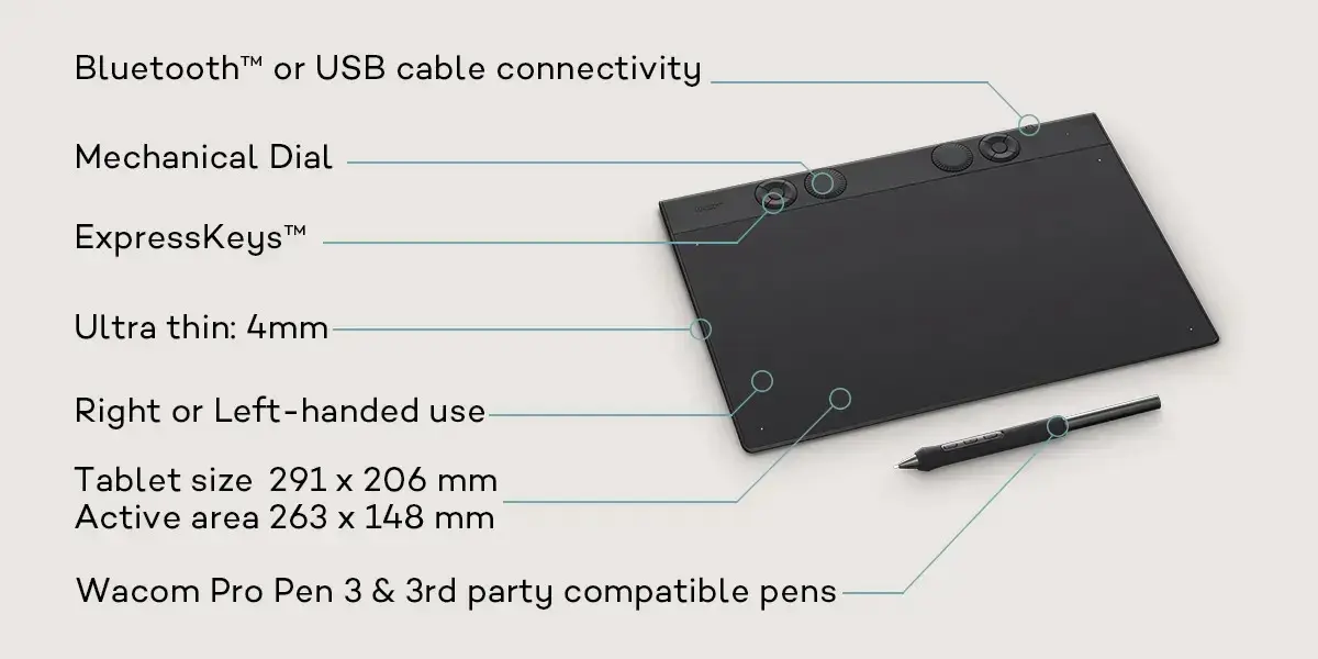 Wacom graphics tablet Intuos Pro M (2025)