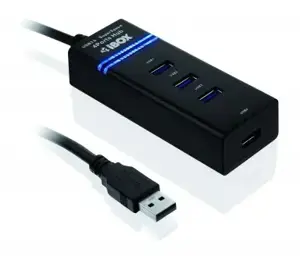 IBOX IUH3FB KONCENTRATORIUS I-BOX USB 3.0 JUODAS, 4 PRIEVADAI