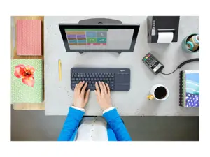 LOGITECH belaidė jutiklinė klaviatūra K400 Plus - INT BLACK