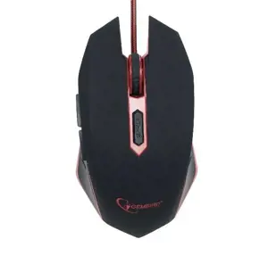 GEMBIRD MUSG-001-R Gembird žaidimų optinė pelė 2400 DPI, 6 mygtukai, USB, juoda su raudonu apšvieti…