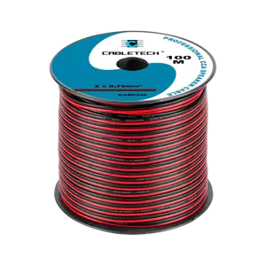 CCA garsiakalbio kabelis 0,75 mm juodas/raudonas