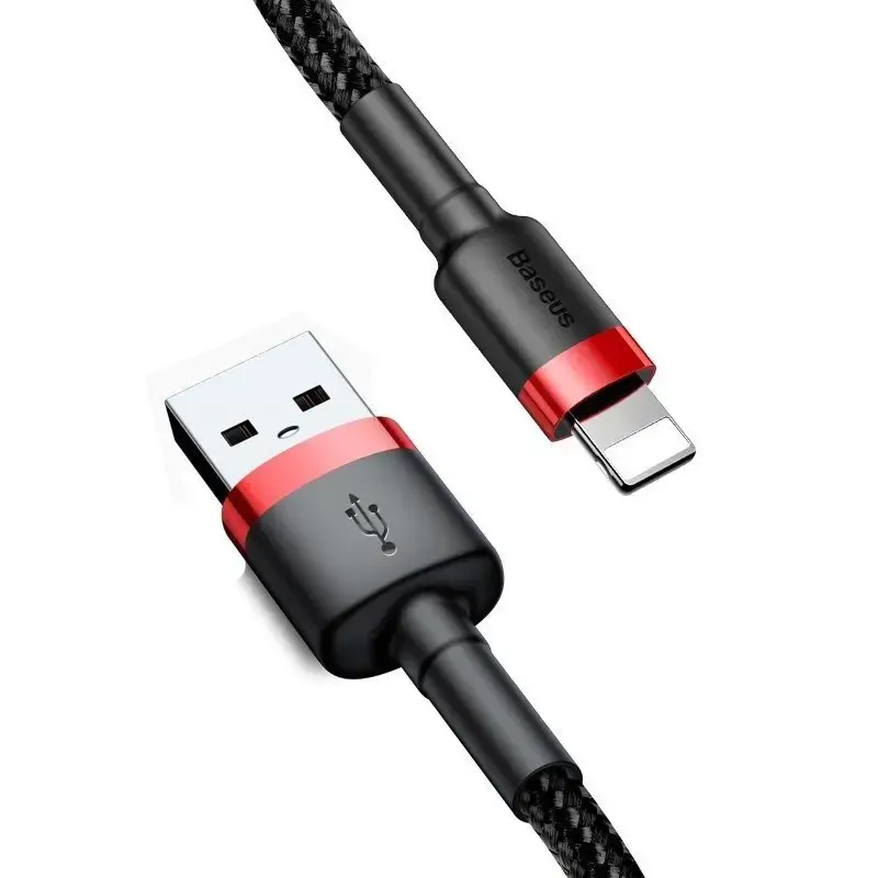 Baseus CALKLF-A19 USB Lightning kabelis 2.4A | 0.5m raudonas+juodas