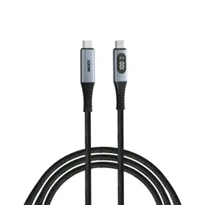 Verbatim 31848 Sync & Charge Kabelis USB-C į USB-C 100W 480Mbps 120cm, Power Display, Pilka/Juoda